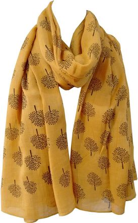 Generic Mulberry Tree Print Scarf Womens Lightweight Fashion Large Wrap (Mustard Yellow)