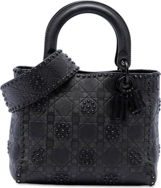 Dior Pre-owned Dior Medium Ultra Matte Calfskin Cannage Studded Supple Lady Satchel Ladies KA1DD6ZHZPCSRXQN