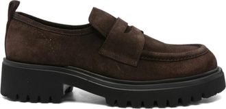 Guglielmo Rotta Zwarte sandalen met mocassin-detail - Dames - Loafers - Zwart - 37 EU - Su&egrave;de - Schoenen