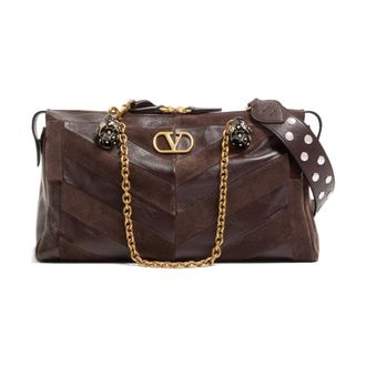 Valentino Garavani Panthea Medium Leather Shoulder Bag - female - Valentino Garavani - Shoulder Bags - Brown - ONE SIZE - Bags