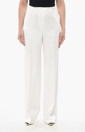 Kiton Pantaloni Palazzo in Viscosa con Tasche a Filo Kiton