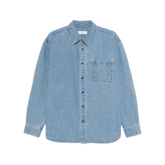 Dunst Denim Shirts, male, Blue, Size: XL Chest Pocket Shirt
