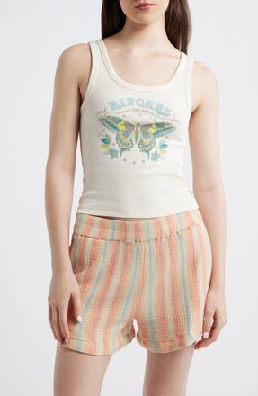 Rip Curl Moon Stretch Cotton Rib Graphic Tank in Bone at Nordstrom, Size Xx-Small