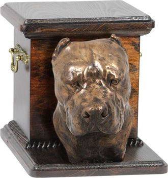 OEM Perro Argentino, Dogo Argentino - Urna Para Cenizas De Perro Con Estatuilla, Elegante Urna Para Perro, Urna &Uacute;nica Con Busto De Perro De Art-dog