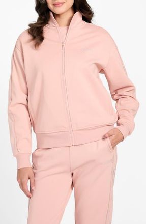 Guess Octavia High Neck Full Zip Sweatshirt in Pink at Nordstrom, Size X-Small