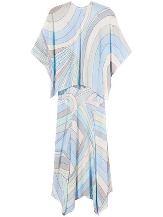 Pucci Iride-print layered dress - Blue