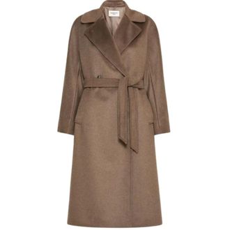 Max Mara Abrigo Largo Tipo Bata de Resina - Coats - Mujer - Marr&oacute;n - 2XS