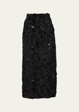 Prabal Gurung Embellished Deconstructed Organza Maxi Skirt