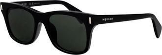 Alexander McQueen Am 0551S Zonnebril - unisex - Zonnebrillen - Zwart - 52 MM - Nylon - Accessoires