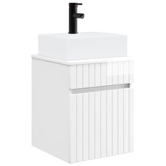 vidaXL Vanidad Con Lavabo De Pared Blanco Brillante 39 X 41 X 62,5 Cm Vidaxl