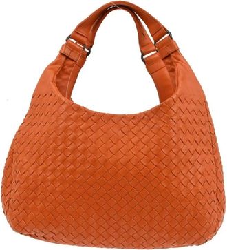 Bottega Veneta Pre-owned Shoulder Bags, female, Orange, Size: ONE SIZE Pre-owned Vintage Woven Leather Tote Bag