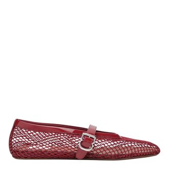 Alaia La Ballerine Fishnet Flat - Dames - Schoenen - Rood - Maat: 38 EU Leer