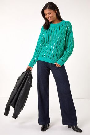 Roman Striped Sequin Knitted Jumper