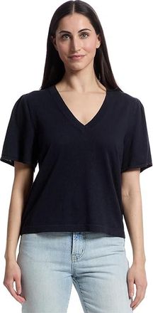 Lilla P Short Sleeve V-neck Sweater Womens Sweatshirt Navy : SM, Cotton/Polyester