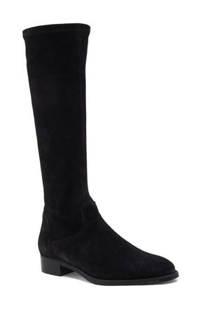 Aquatalia Sabrena Weatherproof Knee High Boot in Black Suede at Nordstrom, Size 10.5