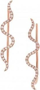 Allurez 0.15ct 14k Rose Gold Diamond Ear Crawler Earrings