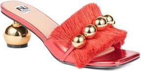 Ninety Union Miami Fringed Orb Heel Slide Sandal in Red at Nordstrom Rack, Size 11