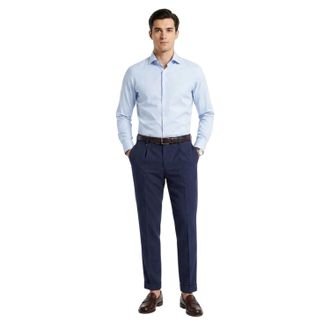 HUGO BOSS Heren Genius-chino met plooien (Blauw)