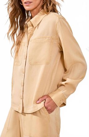 Tribal Flowy Overshirt In Croissant-2899
