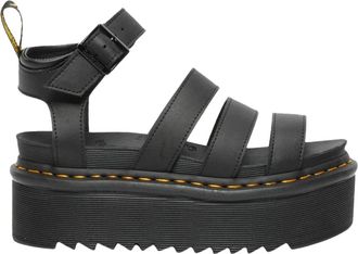 Dr. Martens Zebrilus Platform Muiltjes - Dames - Sandalen - Zwart - 40 EU - Leer - Schoenen
