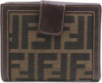 Fendi Brown Canvas Leather Wallet (Bi-Fold) (Pre-Owned)