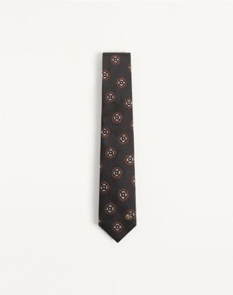 Valentino Garavani Valentie silk jacquard tie with geometric pattern