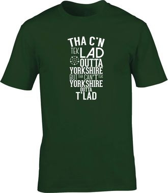 HippoWarehouse Tha cn tek lad Outta Yorkshire but tha Cant tek Yorkshire Outta tlad Unisex Short Sleeve t-Shirt (Specific Size Guide in Description) Forest Green