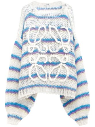 Loewe Anagram jumper - women - Mohair/Polyamide/Wool - S - White