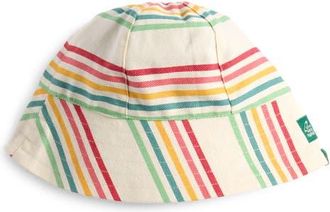 Little Green Radicals Kids Cream Rainbow Organic Cotton Sun Hat at Nordstrom, Size 6-12M