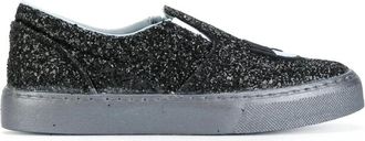 Chiara Ferragni Slip On Lips Stijlvolle Schoenen - Dames - Sneakers - Zwart - 35 EU - Leer - Schoenen