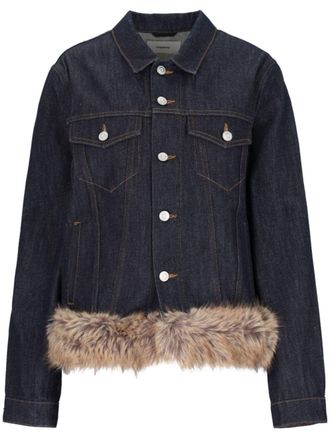 Coperni Denim jack met afwerking van imitatiebont - Blauw