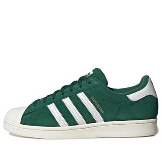 adidas Originals Superstar Shoes Dark Green White Gold Metallic IE4605