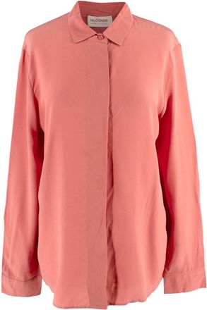 Falconeri Sunset Pink Silk Button Front Shirt Size L