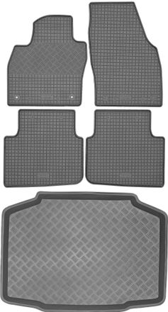 OEM Skoda Kamiq Crossover A Partir De 2019 Set - Alfombrillas De Goma Para Coche + Alfombrilla Para Maletero