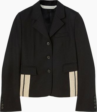 Palm Angels Womens Womens Fitted Track Blazer Black - Size: 12