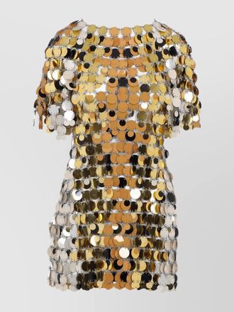 Paco Rabanne metallic disc mini dress