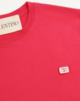 Valentino T-Shirt In Cotone Con Patch Vlogo Uomo ROSSO 3XL