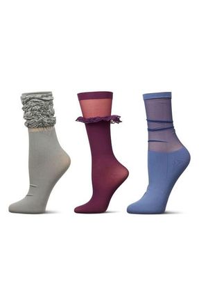 MeMoi Assorted 3-Pack Crew Socks in Gray Multi at Nordstrom, Size 9