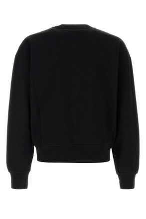 Alexander McQueen 839216qtadu 0548 Blackblack Logo Print Sweatshrt Felpe Sweater
