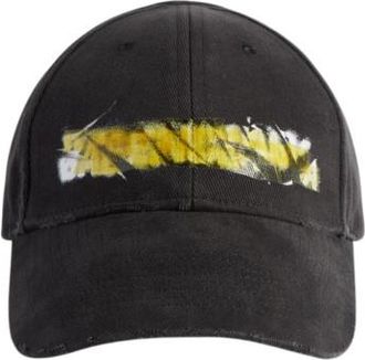 Balenciaga Black Messy Spray Graphic Baseball Hat