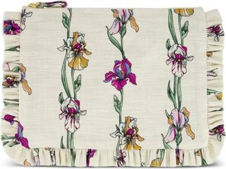 La DoubleJ Clutch arricciata a fiori - Toni neutri