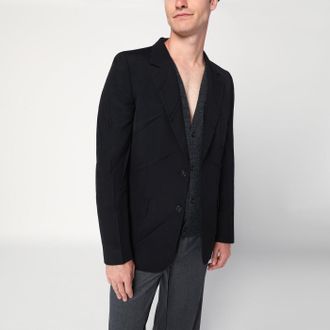 Maison Margiela Giacca nera in misto lana