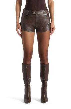 Mani&egrave;re De Voir Samia Mini Shorts in Brown at Nordstrom, Size 6