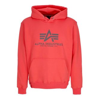 Alpha Industries Basic Hoodie met Kangoeroezak - Heren - Hoodies - Rood - S - Katoen - Hoodies & sweatvesten