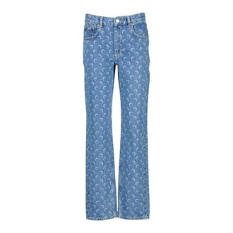 Marine Serre Flare Jeans, female, Blue, M, Jean Moon Flared Jeans