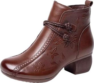 Generic Boots Waterproof Women Warm Boots Soft and Comfortable Can Adapt To The Cold and Harsh Environment Womens Work Boots (Brown, 4.5)