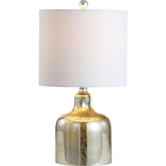 Jonathan Y Designs Gemma Glass Bell LED Table Lamp in Gold at Nordstrom