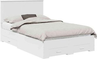 vidaXL Bed Frame with Headboard White 120 x 190 cm Engineered Wood vidaXL
