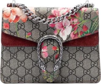 Gucci Pre-owned Vintage Blooms Crossbody Bag - Dames - Vintage Schoudertas - Veelkleurig - ONE Size - Leer - Vintage