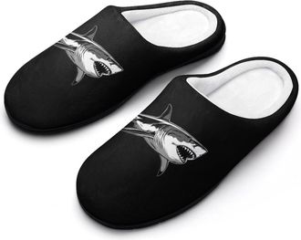 Generic Shark Mens Slippers Memory Foam Winter Warm Sandals Slip On House Shoes Size 7-14